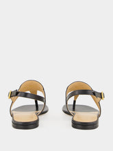 Valentino Garavani Black Flat Thong Sandals with Vlogo
