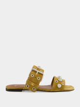 Valentino Garavani Crust Leather Studded Slide Sandals