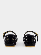 Valentino Garavani Black Velvet Ballerinas with Beaded Bows