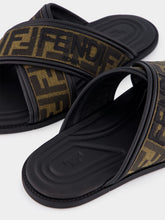 Fendi FF Jacquard Fabric Slides