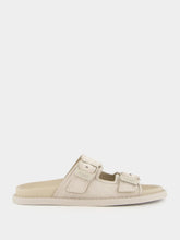 Fendi Beige Nubuck Leather Sandals with FF Motif