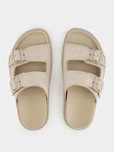 Fendi Beige Nubuck Leather Sandals with FF Motif