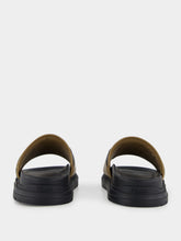 Fendi Brown FF Jacquard and Beige Leather Slides