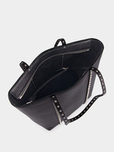 Valentino Garavani Black Rockstud Leather Tote Bag