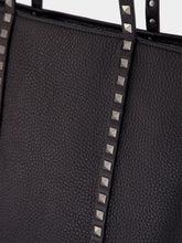Valentino Garavani Black Rockstud Leather Tote Bag
