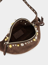 Valentino Garavani Brown Nellcôte Suede Belt Bag with Studs