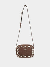 Valentino Garavani Brown Nellcôte Suede Crossbody Bag with Studs