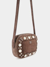 Valentino Garavani Brown Nellcôte Suede Crossbody Bag with Studs