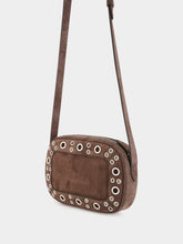 Valentino Garavani Brown Nellcôte Suede Crossbody Bag with Studs