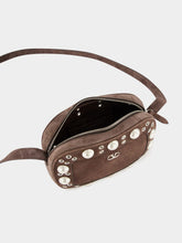 Valentino Garavani Brown Nellcôte Suede Crossbody Bag with Studs