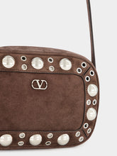 Valentino Garavani Brown Nellcôte Suede Crossbody Bag with Studs