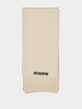 Valentino Garavani Cream Embroidered Knit Scarf