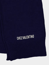 Valentino Garavani Blue Embroidered Knit Scarf