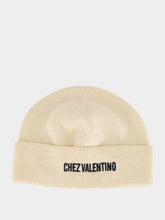 Valentino Garavani Cream Embroidered Wool Beanie