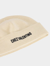 Valentino Garavani Cream Embroidered Wool Beanie