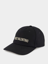 Valentino Garavani Black Cap with Chez Valentino Ivory Logo