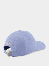 Valentino Garavani Light Blue Denim Cap with Chez Valentino Ivory Logo