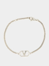 Valentino Garavani Palladium Metal Bracelet with Vlogo