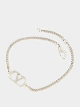 Valentino Garavani Palladium Metal Bracelet with Vlogo