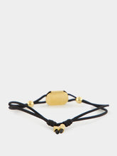 Valentino Garavani Black Bracelet with Gold Enamel Logo