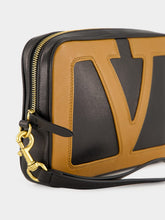 Valentino Garavani Black and Spice Leather Pouch with Vlogo