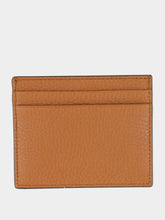 Valentino Garavani Brown Leather Card Holder with Rockstuds