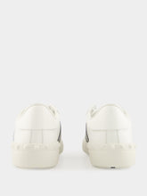 Valentino Garavani White and Blue Calfskin Open Sneaker