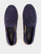 Valentino Garavani Marine Blue Leisure Flows Suede Espadrilles