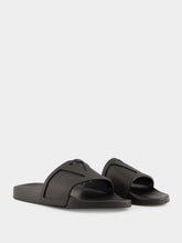 Valentino Garavani Black Vlogo Poolside Slides