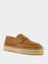 Valentino Garavani Brown Leather Palm Avenue Espadrilles
