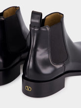 Valentino Garavani Black Calfskin Chelsea Ankle Boots
