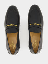 Valentino Garavani Black VLogo Signature Kidskin Loafers