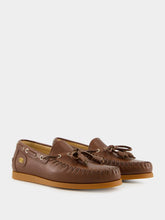 Valentino Garavani Bark Brown Palm Avenue Boat Shoes