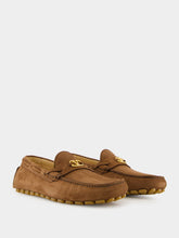 Valentino Garavani Bark Brown Driver Fastaway Loafers