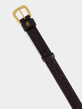 Valentino Garavani Oak Brown Alligator VLogo Belt