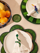 Coro Cora Green Snake Iraca Napkin Ring