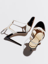 Francesco Russo Black and White Patent Nappa T-Bar Pumps
