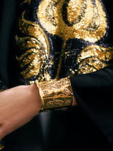 Paula Lava Gold Organic Textured Golden Brass Cuff