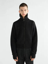 Lemaire Ash Melange Virgin Wool Zipped Cardigan