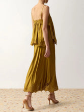 Zimmermann Chartreuse Clash Silk Satin Lace Camisole