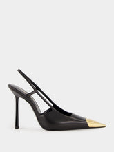 Saint Laurent Black Jeanne Slingback Pumps in Smooth Leather