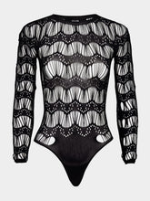 Saint Laurent Black Ladder-Knit Bodysuit