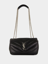 Saint Laurent Black Loulou Small Shoulder Bag in Matelassé Lambskin