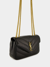 Saint Laurent Black Small Loulou Matelassé Chain Bag