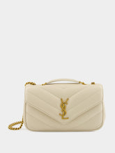 Saint Laurent Loulou Small Chain Bag in Blanc Vintage Matelassé