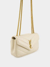 Saint Laurent Loulou Small Chain Bag in Blanc Vintage Matelassé