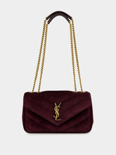 Saint Laurent Smoky Burgundy Loulou Small Suede Bag