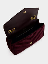 Saint Laurent Smoky Burgundy Loulou Small Suede Bag