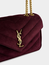 Saint Laurent Smoky Burgundy Loulou Small Suede Bag