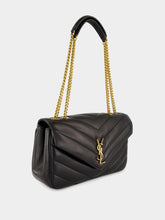 Saint Laurent Black Loulou Medium Matelassé Leather Bag